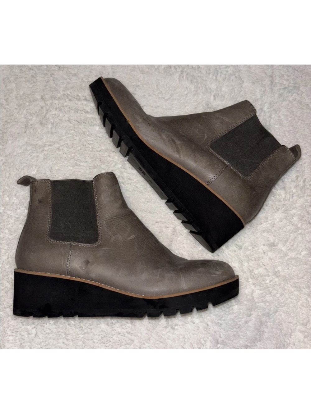 Eileen Fisher Women Ankle Boots Booties Floyd Gray Leather Chukka Zipper 8.5